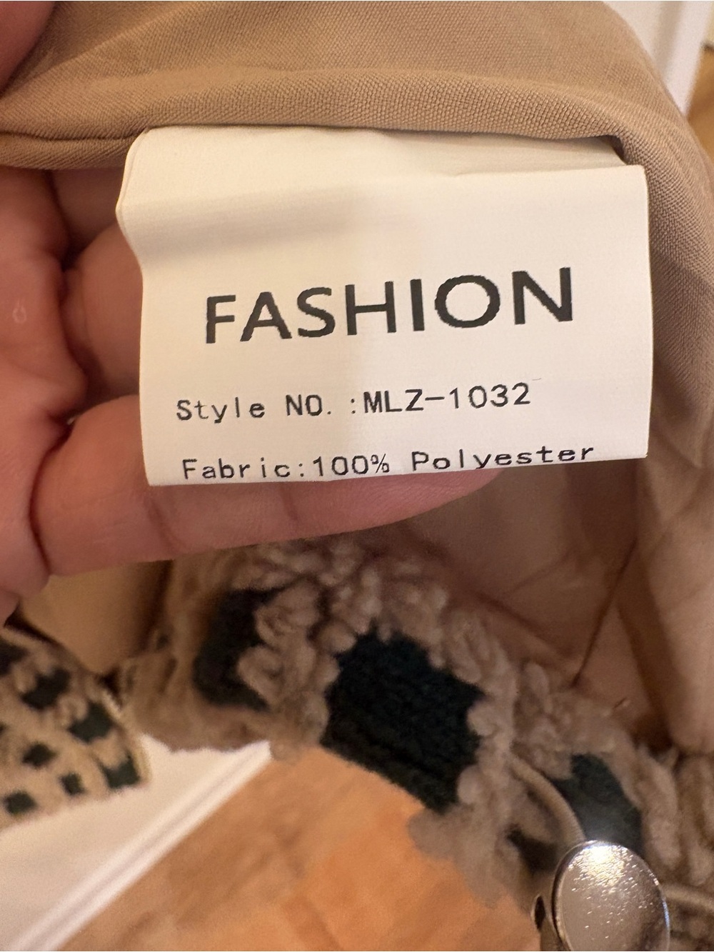 NWT Fashion Clothing Checkered Fleece Jacket Small - Picture 8 of 9